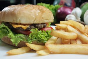 burger and fries