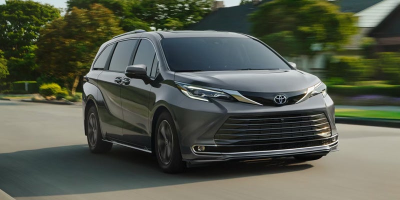 Exterior view of the 2026 Toyota Sienna Platinum