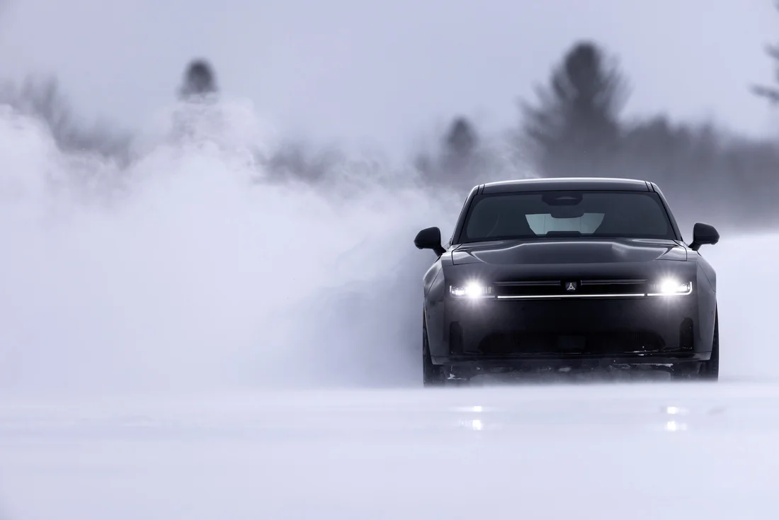 Dodge all-wheel-drive vehicle handling snowy roads in Casper Wyoming